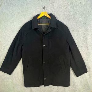 LAUREN RALPH LAUREN MENS 3/4 WOOL COAT BLACK SIZE M